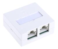 387-3924 RS PRO Angled Cat6 2 Way RJ45 Surface Mount Socket,With STP Shield Type