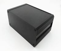 188-1300 RS PRO Black Extruded Aluminium Heat Sink Case, IP40, Black Lid, 400 x 300 x 264mm