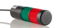 69812075 Werma Kompakt Series Red/Green Signal Tower, 2 Lights, 24 V, Base Mount
