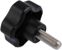 702-7633 RS PRO Black Multiple Lobes Clamping Knob, M8, Threaded Stud