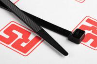 233-493 RS PRO Cable Tie, 380mm x 7.6 mm, Black Nylon, Pk-100