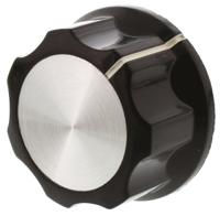 4-1437624-6 TE Connectivity Black Potentiometer Knob,