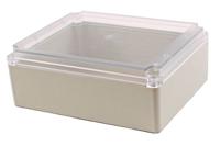 rp1615c Hammond RP Series Light Grey ABS General Purpose Enclosure, IP65, Clear Lid, 250 x 200 x 95mm