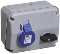2cma167623r1000-216mhs6 Amphenol Industrial Right Angle Switchable IP44 Industrial Interlock Socket 2P+E, Earthing Position 6h, 16A, 250 V