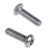 232-8142 RS PRO Stainless Steel Hex Socket Button Screw, ISO 7380, M3 x 8mm
