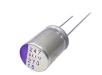 16sepg150m Panasonic 150μF Polymer Aluminium Polymer Capacitor 16V dc, Radial, Through Hole - 16SEPG150M