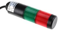 69922075 Werma Kompakt 37 Series Red/Green Buzzer Signal Tower, 2 Lights, 24 V ac/dc, Base Mount, Tube