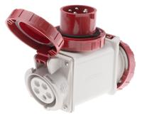 6011627 Scame IP66 Red 1 x 3P + N + E, 2 x 3P + N + E Industrial Power Connector Adapter, Rated At 16A, 415 V