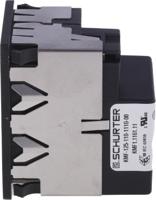 kmf1116111 Schurter 6A, 250 V ac Male Snap-In Filtered IEC Connector 2 Pole KMF1.1161.11, Solder 2 Fuse