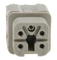 10432000 Epic Contact Heavy Duty Power Connector Insert, 10A, Female, H-A Series, 4 Contacts