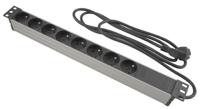 49bm8pm CAE Multimedia Connect Schuko 8 Gang Power Distribution Unit, 2m Cable, 16A, 250 V ac