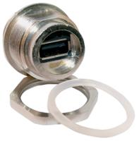 17-200431 Amphenol CONEC Straight, Panel Mount, Socket to Socket- Single Port Type A 2.0 IP67 USB Adaptor