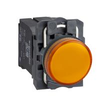 xb5av45 Schneider Electric, XB5, Flush Mount Orange Incandescent Pilot Light, 22mm Cutout, IP66, IP67, IP69(IP69K), Round, 230