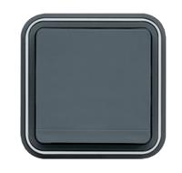 wne100 Hager Cubyko Grey 1 Gang Plug Socket, 2 Poles, 16A, Outdoor Use