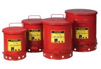 jcn09100rd Justrite Oily Waste Cans 900 Justrite flammable waste can 23L Red Flip Steel Flammable Waste Can