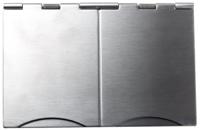 742bss MK Electric Silver 2 Gang Plug Socket, 2 x 2P + E Poles, 13A, Type G - British