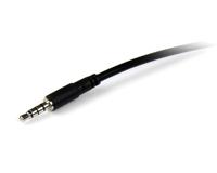 muhsmf1m StarTech.com Male 3.5mm Stereo Jack to Female 3.5mm Stereo Jack Aux Cable, Black, 1m MUHSMF1M