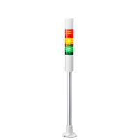 lr4-302pjbw-ryg Patlite LR4 Series Coloured Buzzer Signal Tower, 3 Lights, 24 V dc, Pole Mount