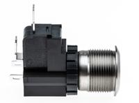 175-8024 RS PRO Illuminated Push Button Switch, Latching, Panel Mount, 19.1mm Cutout, SPST, White LED, 250 / 125V ac, IP67