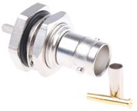 j01001c0028 Telegartner, Jack Panel Mount BNC Connector, 50Ω, Crimp Termination, Straight Body