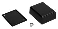192-0785 RS PRO Black ABS Enclosure, IP53, IK07, Black Lid, 66 x 49 x 28mm