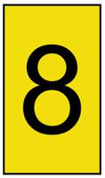 901-10141 HellermannTyton Ovalgrip Slide On Cable Markers, Black on Yellow, Pre-printed "8", 1.7 → 3.7mm Cable,