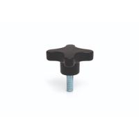 284-5594 RS PRO Black Thermoplastic Clamping Knob, M6 x 30, Threaded Mount