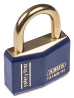 xr0084b-40 ABUS Key Weatherproof Brass Safety Padlock, 6mm Shackle, 40mm Body