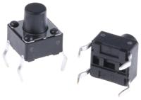 dts63kv APEM Black Button Tactile Switch, SPST 50 mA @ 12 V dc 3.5mm