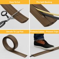 137-628 RS PRO 1.8m Brown Cable Cover in PVC, 17mm Inside dia.