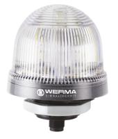 81648055 Werma EM 816 Series Clear Steady Beacon, 24 V dc, Base Mount, LED Bulb, IP65