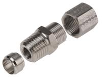1805-08-13 Legris Stainless Steel Pipe Fitting, Straight Hexagon Coupler, Male BSP 1/4in