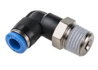 qsl-14-6 Festo QS Series Elbow Threaded Adaptor, R 1/4 Male to Push In 6 mm, Threaded-to-Tube Connection Style, 153047