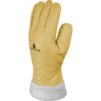 fbf1508 Delta Plus FBF15 Yellow Fleece Leather Work Gloves, Size 8