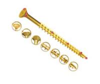 zzv60237ce UNIFIX VORTEX Pozidriv Countersunk Steel Wood Screw, Yellow Passivated, Zinc Plated, 5mm Thread, 60mm Length