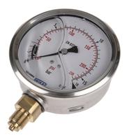 7075589 WIKA G 3/8 Analogue Pressure Gauge 16bar Bottom Entry 100mm Outside Diameter, UKAS