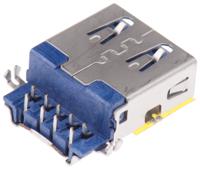 692121330100 Wurth Elektronik Right Angle, Through Hole, Socket Type A 3.0 USB Connector