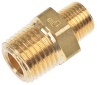 721-347 Legris LF3000 Series Straight Threaded Adaptor, R 1/4 Male to R 1/8 Male, Threaded Connection Style