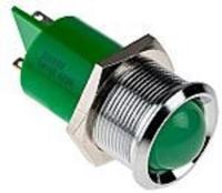 q22p1cxxg24e APEM Q22 Series Green Panel Mount Indicator, 24V dc, 22mm Mounting Hole Size, Faston, Solder Lug Termination, IP67