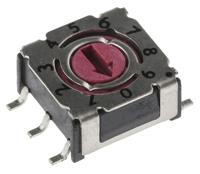 p36s101 Hartmann 10 Way Surface Mount DIP Switch, Rotary Flush Actuator