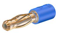 240106-23 Staubli Blue, Male to Female Test Connector Adapter With Brass contacts and Gold Plated - Socket Size: 2mm