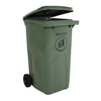 424-9338 RS PRO 240L Green Flip Plastic Wheelie Bin Waste Bin