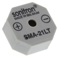 sma-21lt-p15 Sonitron 90dB Through Hole Continuous Internal Buzzer, 21 x 21 x 9.5mm, 1.5V dc Min, 15V dc Max