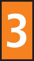 561-01633-wic1-3-pa66-og HellermannTyton WIC Snap On Cable Markers, Orange, Pre-printed "3", 2 → 2.8mm Cable, for Cables and Wires,