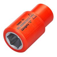 07216 ITL Insulated Tools Ltd 1/4 in Drive 12mm Insulated Standard Socket, 6 point, VDE/1000V, 41 mm Overall Length