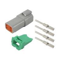 dt04-4p-kit Deutsch, DT Automotive Connector Plug Grey Wire Mount 4 Way DT04-4P-KIT