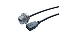 231-7942 RS PRO Straight, Panel Mount, Socket- Single Port Type A 2.0 IP68 Type A USB Connector