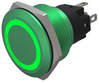 82-68511134 EAO Series 82 Series Illuminated Push Button Switch, Momentary, Flush Mount, 22mm Cutout, SPST, SPST, Green LED, 24V,