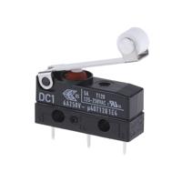 dc1c-a1rc ZF Roller Lever Micro Switch, Solder Terminal, 6 A @ 250 V ac, SPDT, IP6K7