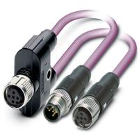 1436013 Phoenix Contact Female 5 way Straight Socket M12 SPEEDCON to Male/Female 5 way Straight Plug M12 Bus Cable, 0.3 m
